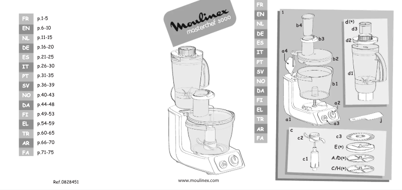 Image de la première page du manuel de l'appareil Masterchef 3000 FP3111BE