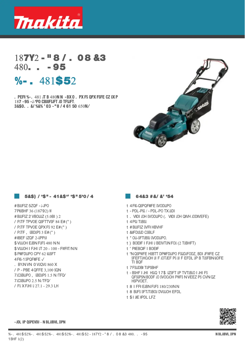 Page n°1 - Fiche technique Makita DLM481CT2