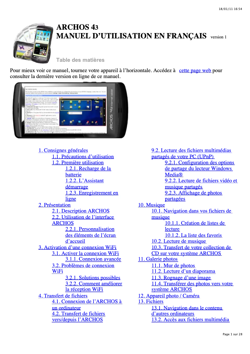 Image de la première page du manuel de l'appareil 43