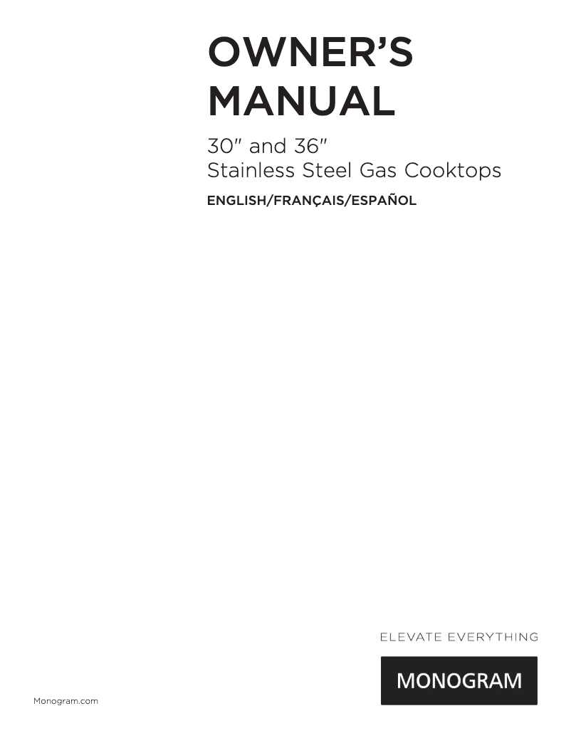 Page n°1 - Manuel utilisateur Monogram ZGU36RSLSS