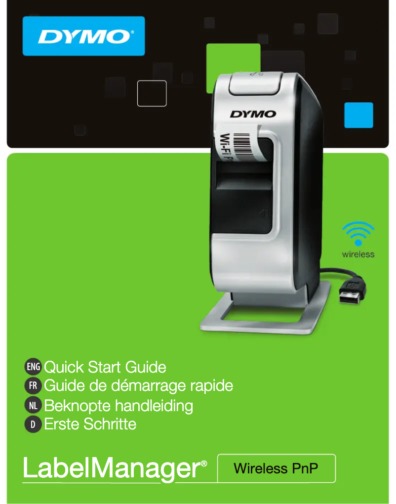 Page 1 de la notice Guide de démarrage rapide Dymo LabelManager Wireless PnP