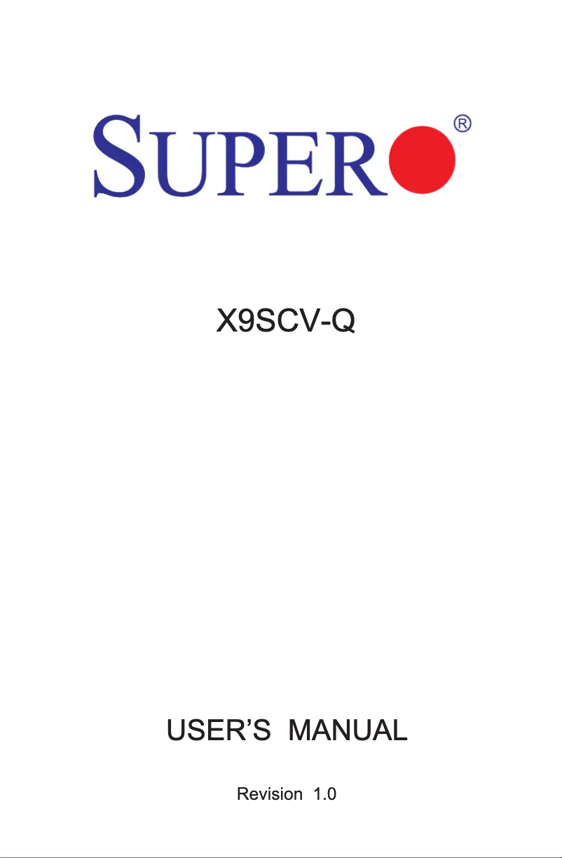 Image de la première page du manuel de l'appareil MBD-X9SCV-Q-B