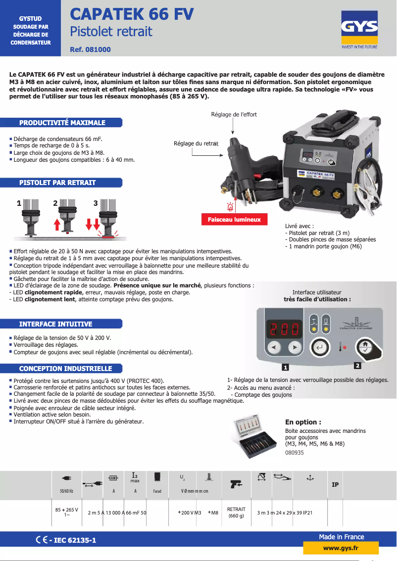 Imagen de la primera página del manual del dispositivo Capatek 66 FV