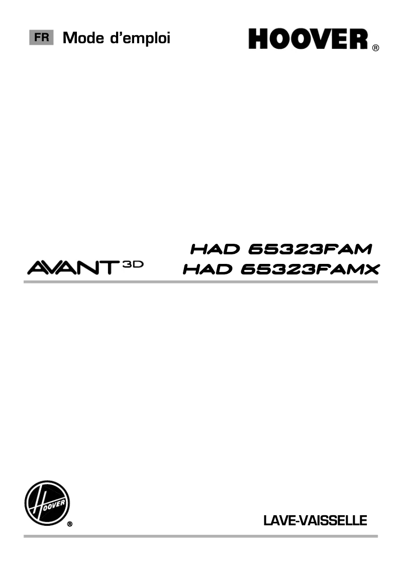 Image de la première page du manuel de l'appareil Avant 3D HAD 65323FAMX-47