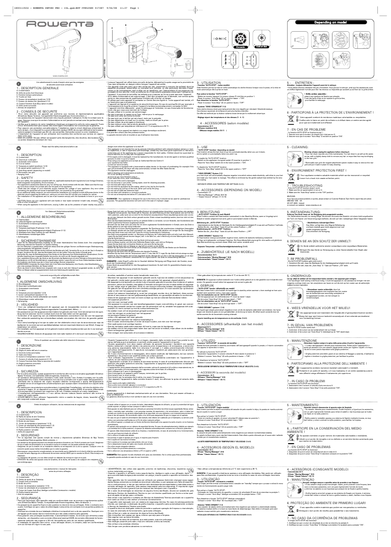 Page 1 de la notice Manuel utilisateur Rowenta CV8547 Infini Pro