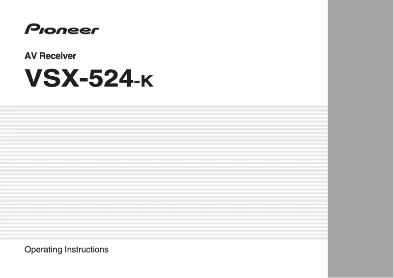 Page n°1 - Manuel utilisateur Pioneer VSX-524-K