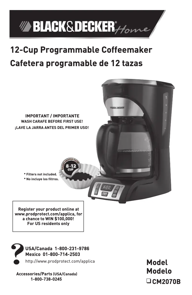 Page 1 de la notice Manuel utilisateur Black & Decker CM2070B