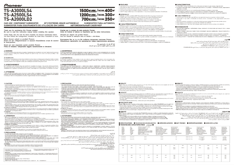 Page 1 of the manual User Manual Pioneer TS-A3000LS4