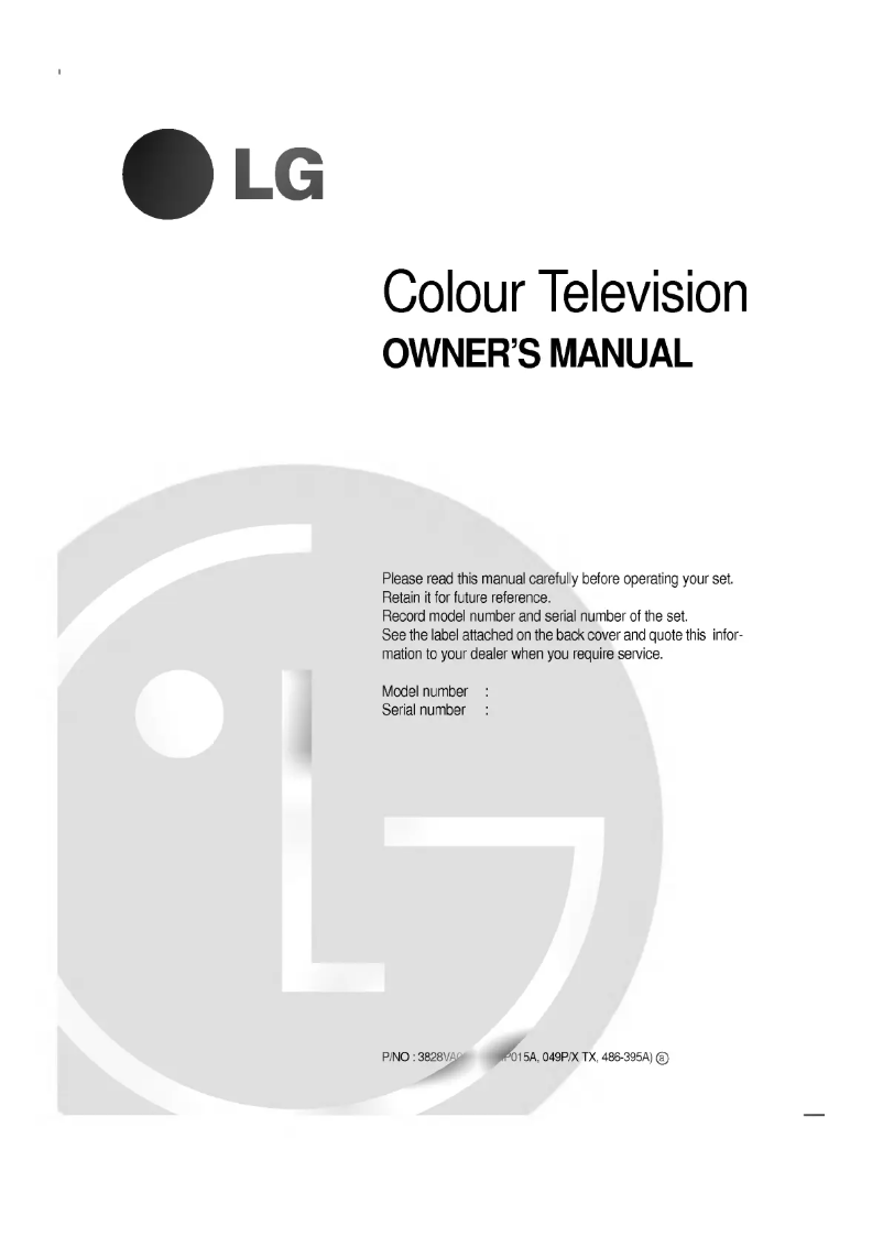 Page 1 de la notice Manuel utilisateur LG PT-53A83T