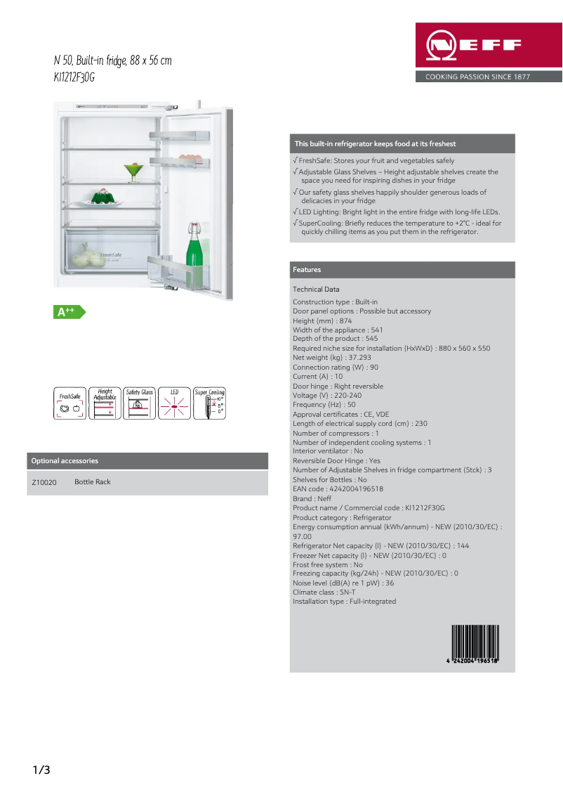 Image de la première page du manuel de l'appareil KI1212F30G