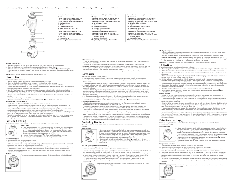 Page 1 de la notice Manuel utilisateur Black & Decker BL10450HB