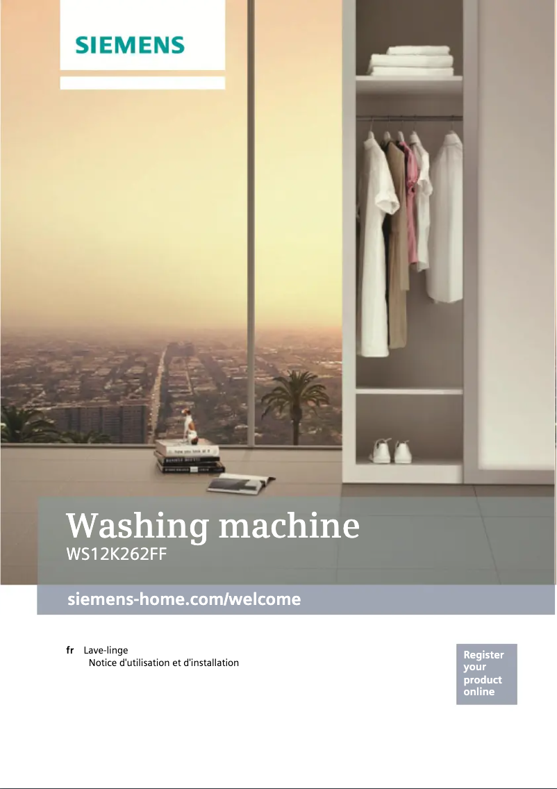 Page n°1 - Manuel utilisateur Siemens WS12K262FF