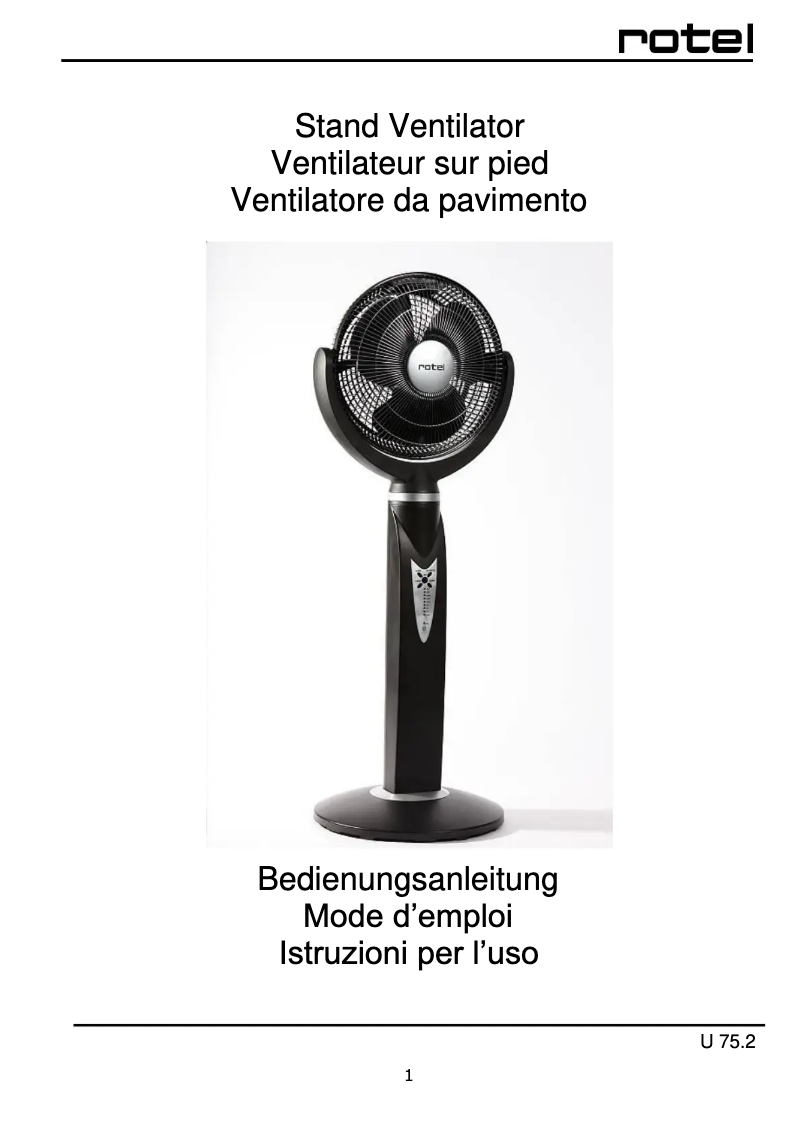 Image de la première page du manuel de l'appareil U 75.2 CH1