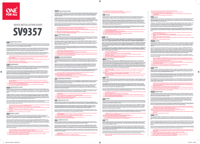Page 1 de la notice Manuel utilisateur One for all SV 9357