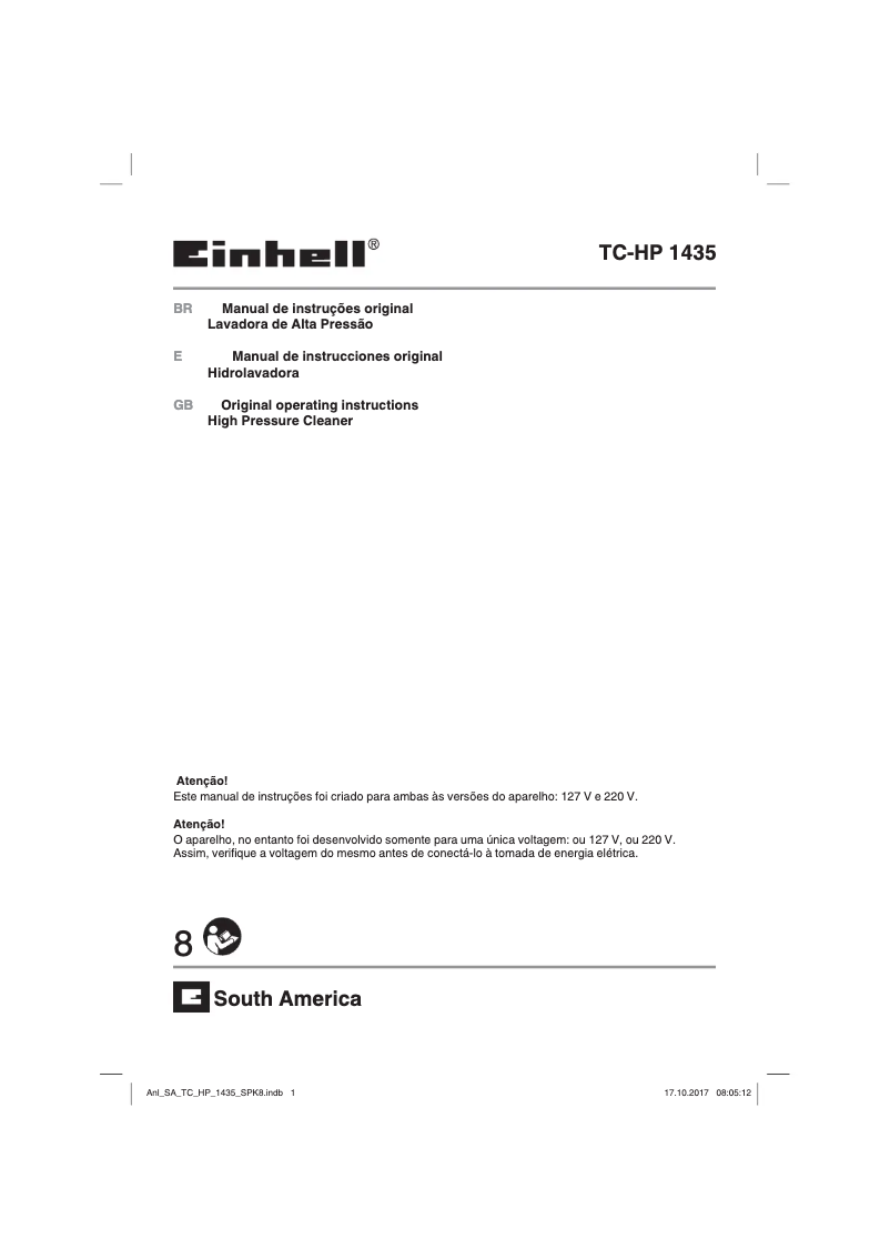 Page 1 de la notice Manuel utilisateur Einhell TC-HP 1435