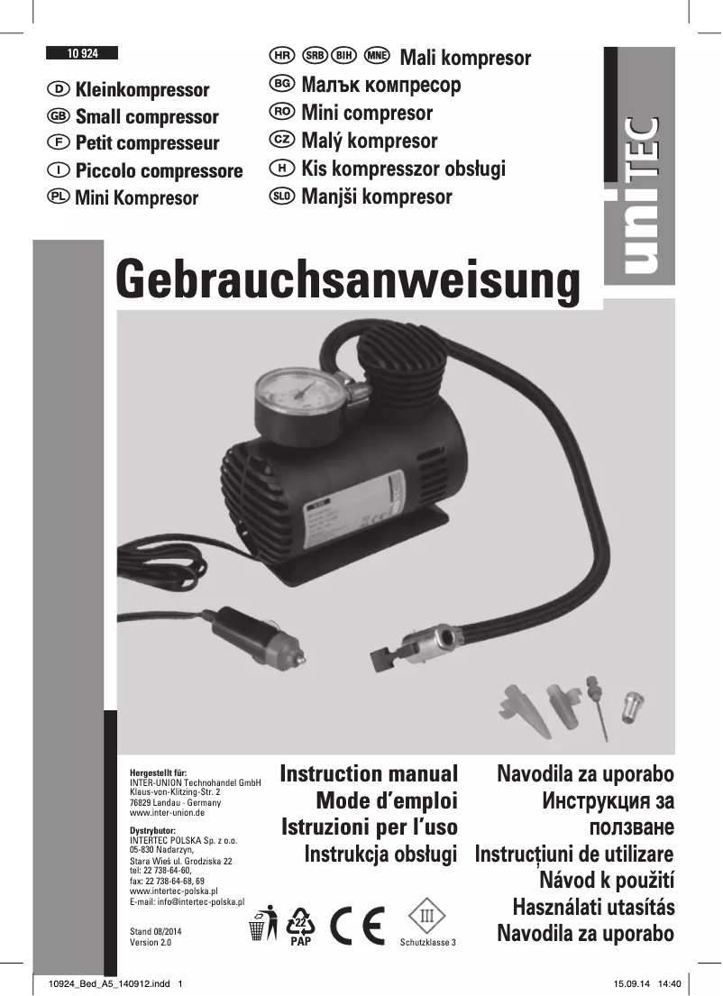 Page 1 de la notice Manuel utilisateur Cartrend 10924