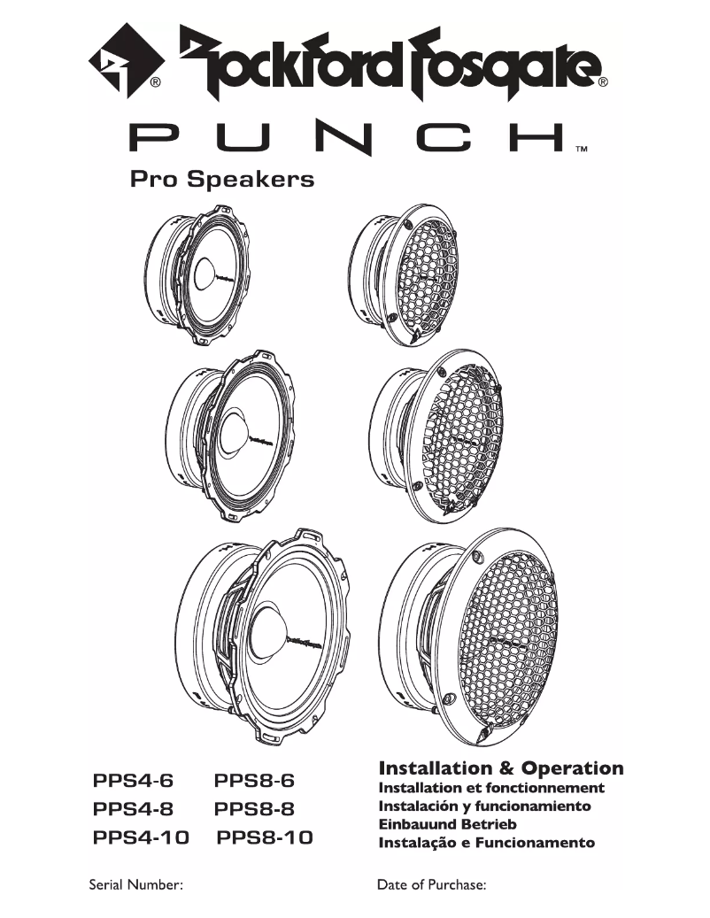 Page n°1 - Manuel utilisateur Rockford Fosgate Punch PPS4-10