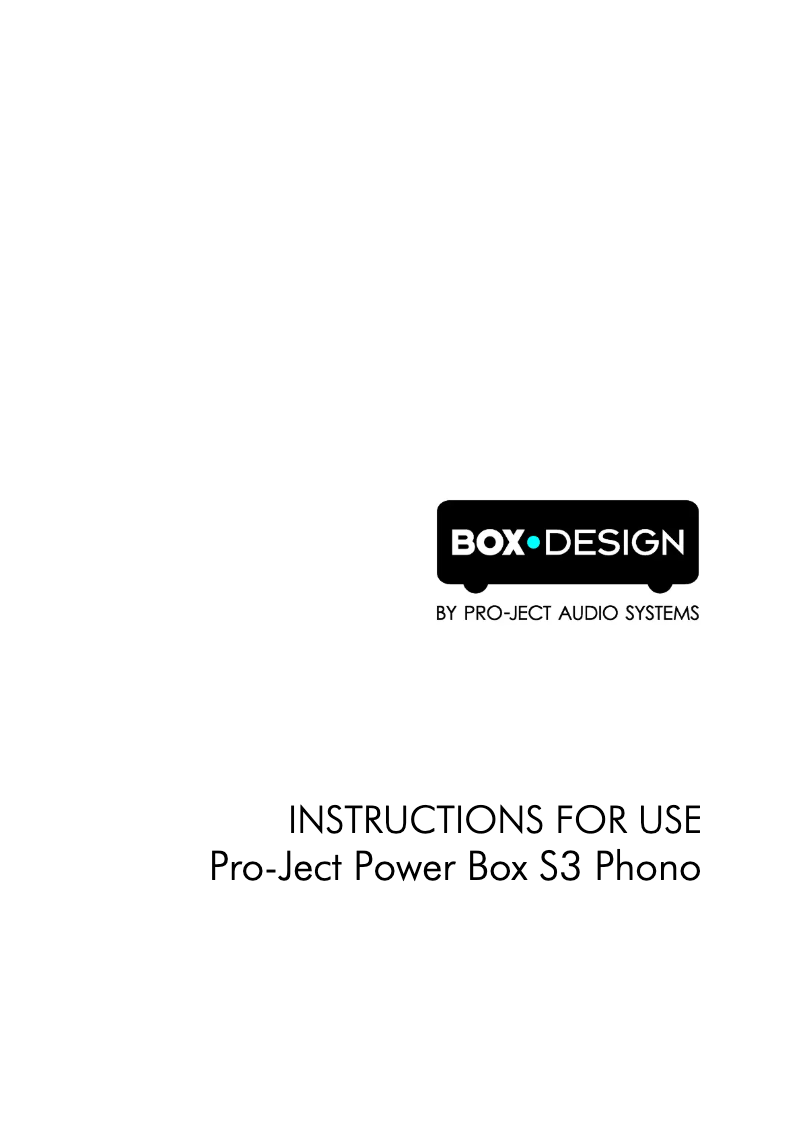 Page 1 de la notice Manuel utilisateur Pro-Ject Power Box S3 Phono