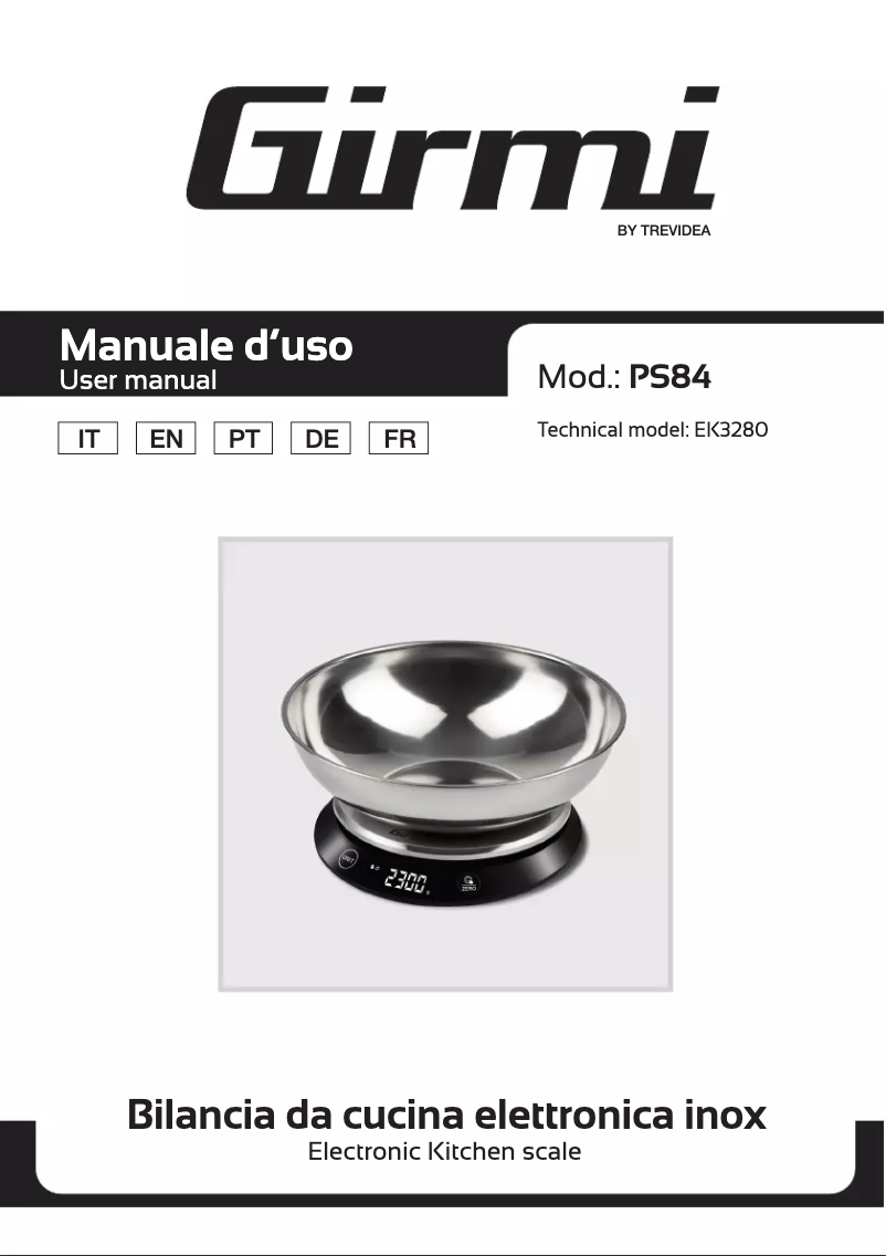 Page 1 de la notice Manuel utilisateur Girmi PS84