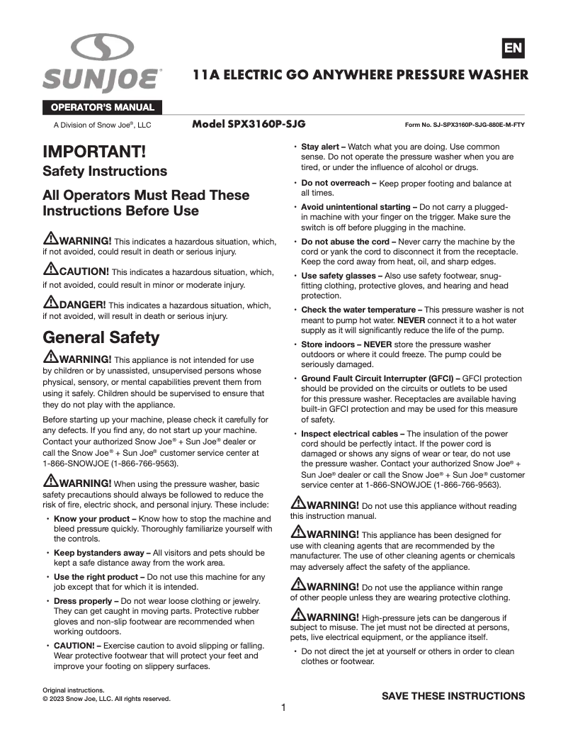 Image de la première page du manuel de l'appareil SPX3160