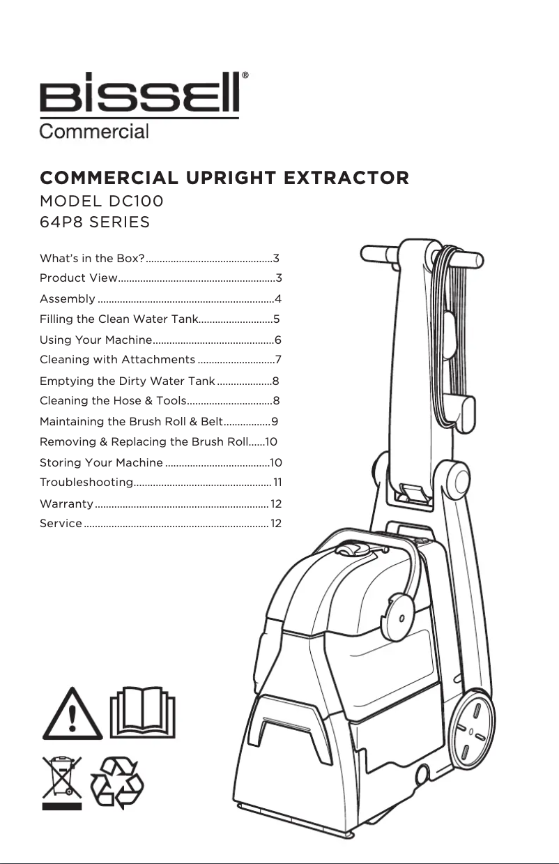Page 1 de la notice Manuel utilisateur Bissell DC100