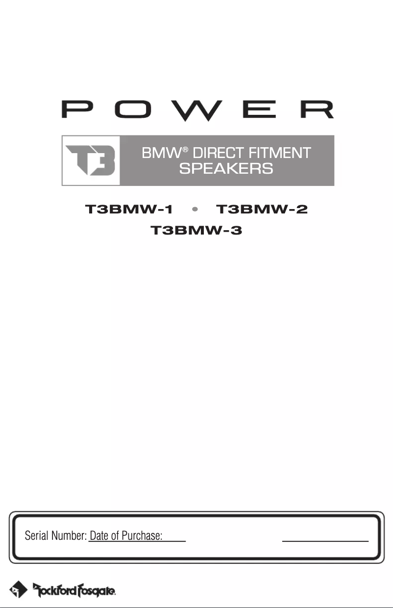 Page n°1 - Manuel utilisateur Rockford Fosgate Power T3-BMW1