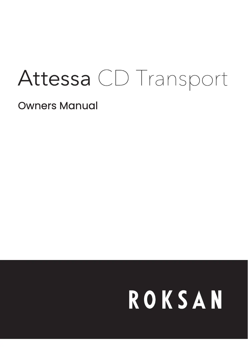 Image de la première page du manuel de l'appareil Attessa CD Transport