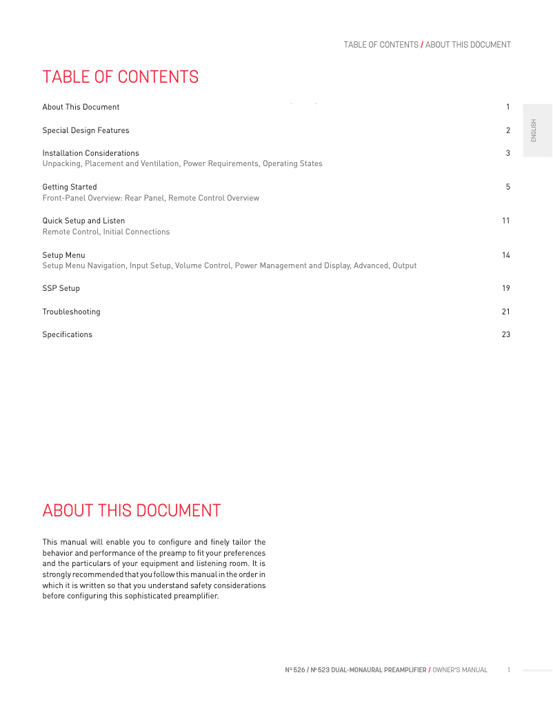 Page 1 de la notice Manuel utilisateur Mark Levinson No 526