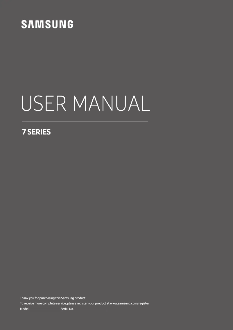 Page n°1 - Manuel utilisateur Samsung UE65MU7400UXTK