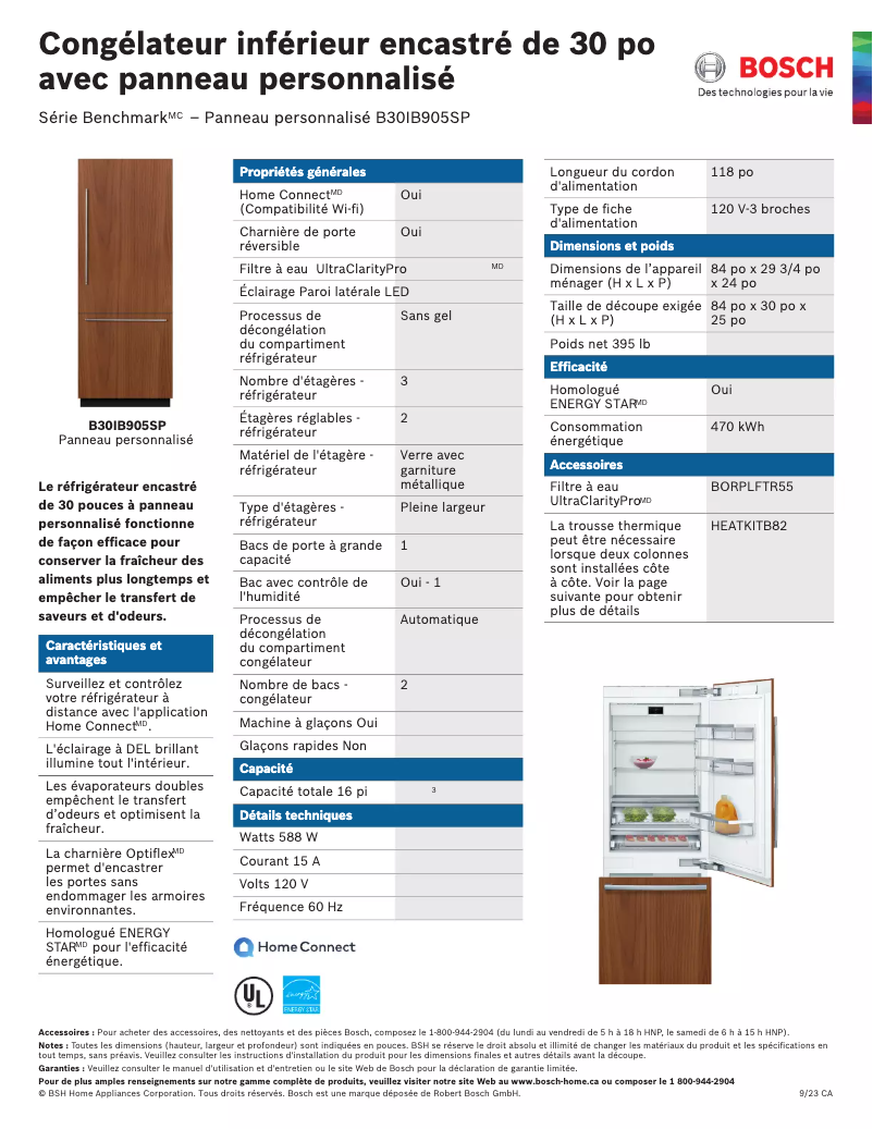 Image de la première page du manuel de l'appareil B30IB905SP