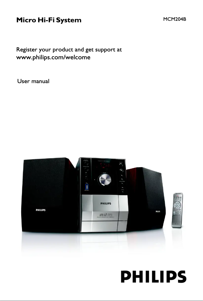 Page 1 de la notice Manuel utilisateur Philips MCM204B