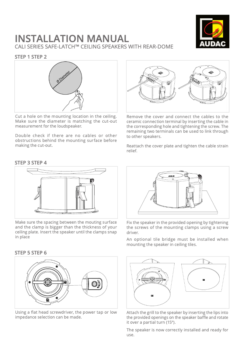 Page 1 de la notice Manuel utilisateur Audac CALI424