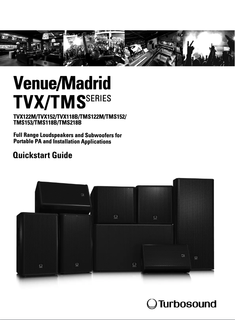 Página 1 del manual Guía de inicio rápido Turbosound Madrid TMS218B