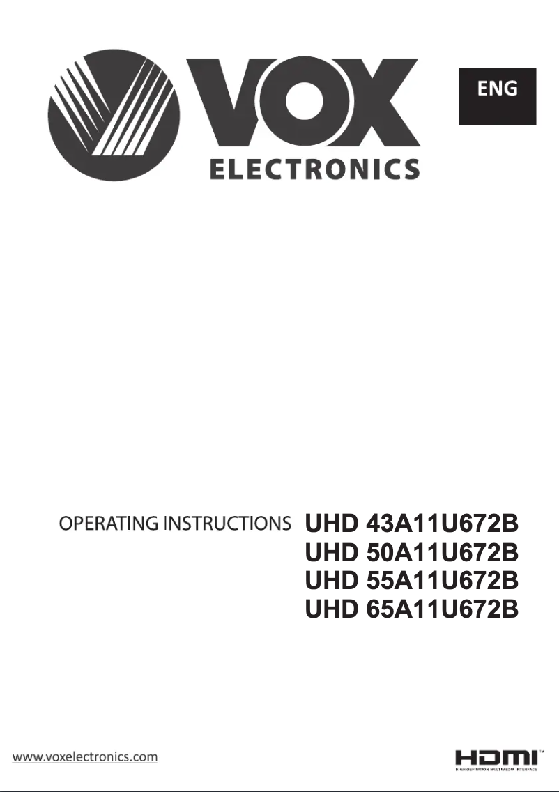Page 1 de la notice Manuel utilisateur VOX 65A11U672B