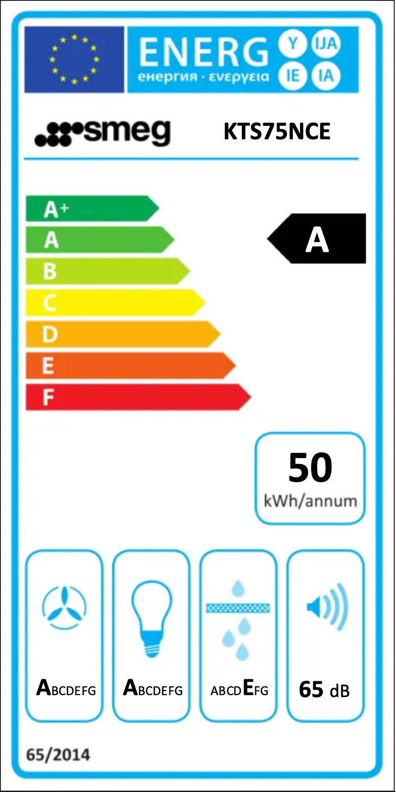 Page n°1 - Label énergétique Smeg KTS75NCE