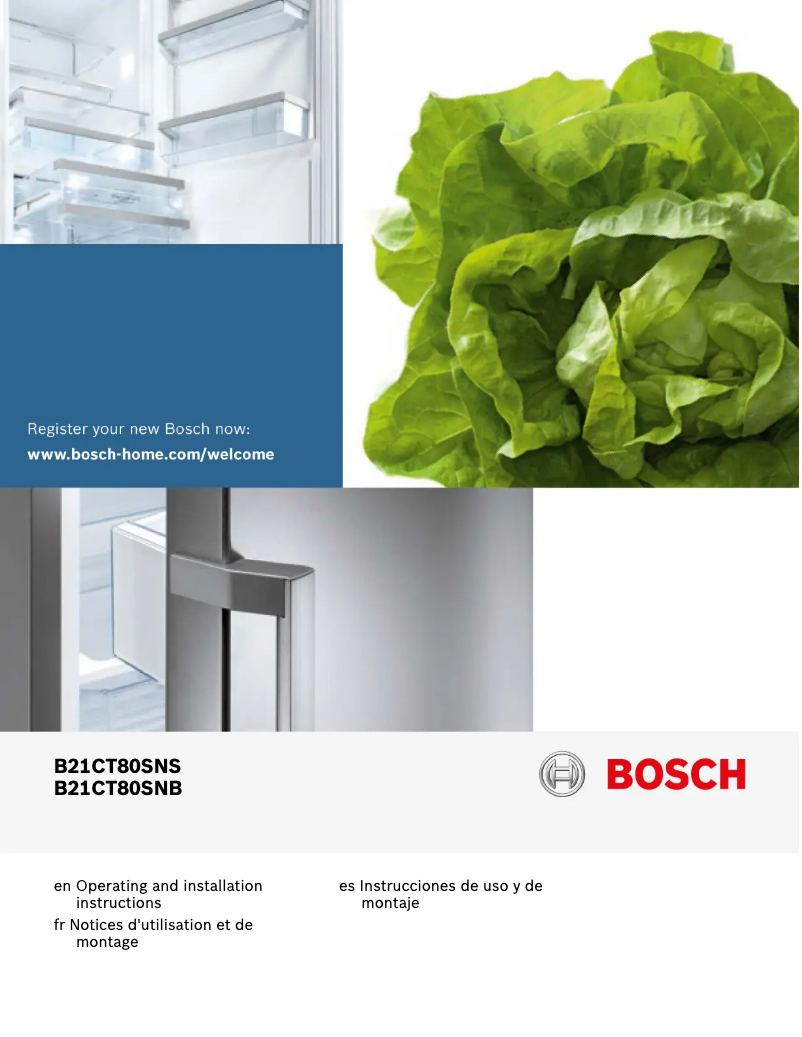 Page 1 de la notice Manuel utilisateur Bosch B21CT80SNS