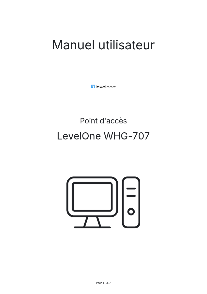 Page n°1 - Manuel utilisateur LevelOne WHG-707