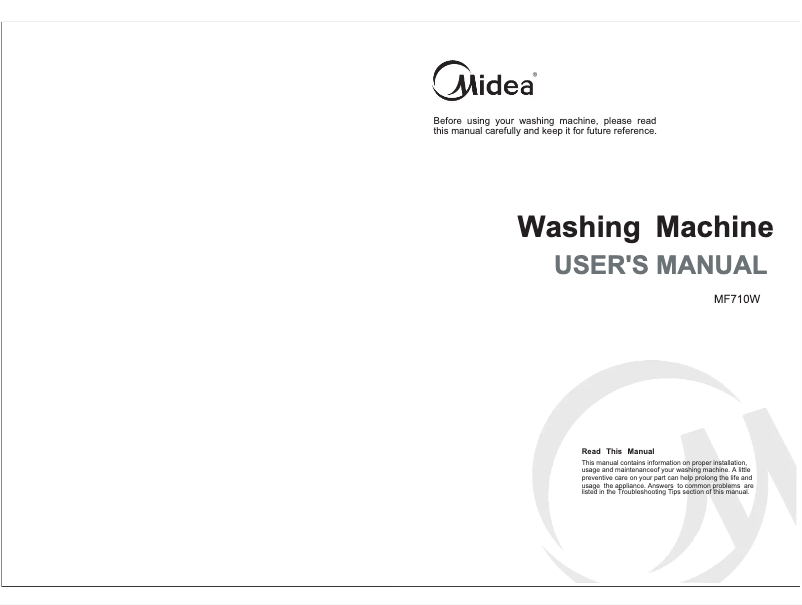 Page 1 de la notice Manuel utilisateur Midea MF710W