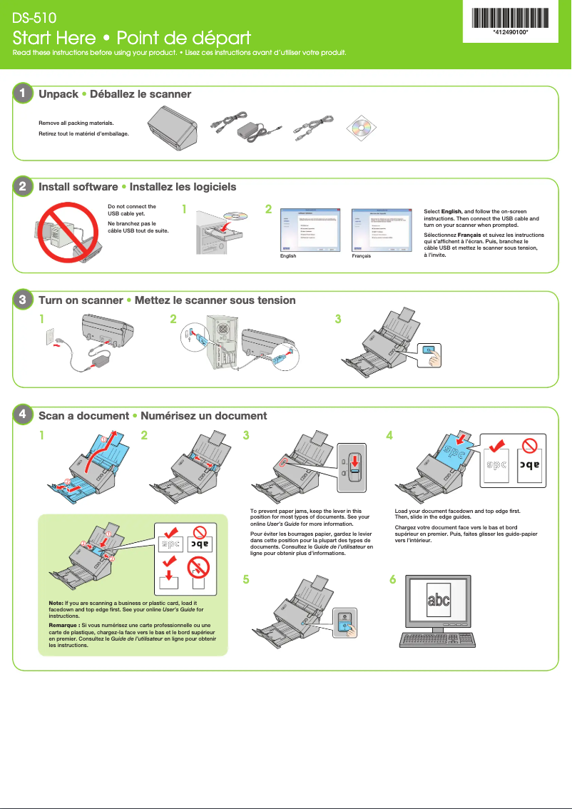 Image de la première page du manuel de l'appareil WorkForce DS-510