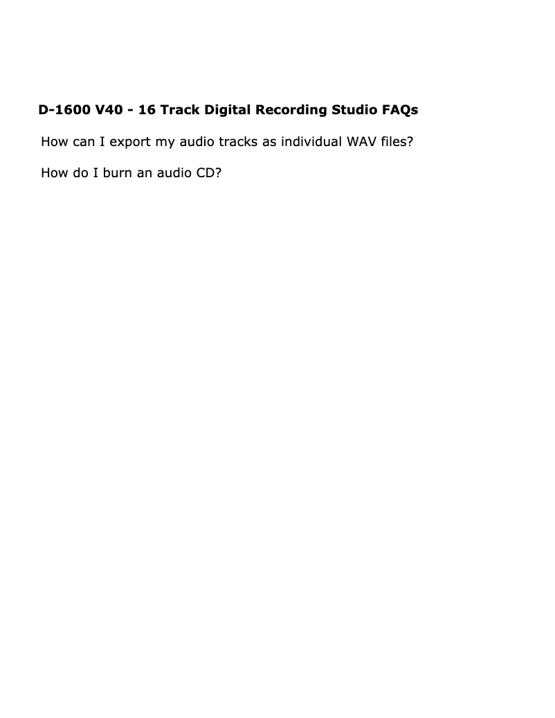 Page 1 de la notice FAQ Korg D1600