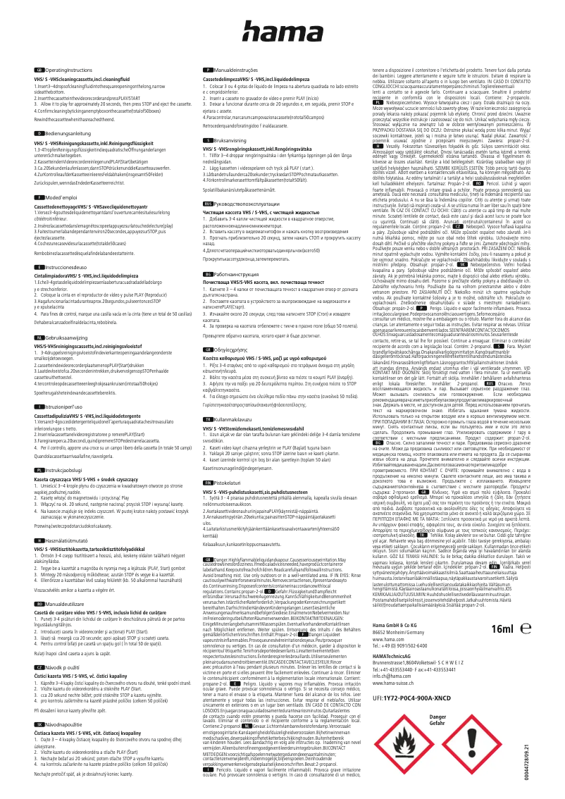 Page n°1 - Manuel utilisateur Hama 044728