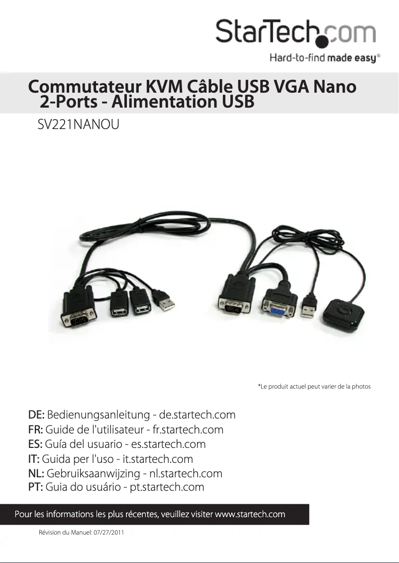 Page 1 de la notice Manuel utilisateur StarTech.com SV221NANOU