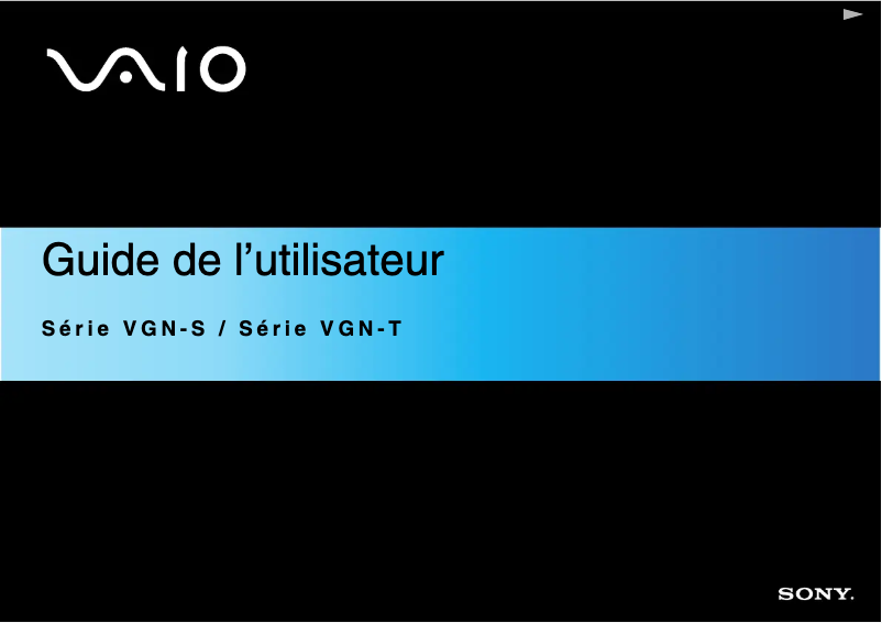 Image de la première page du manuel de l'appareil Vaio VGN-S3HP