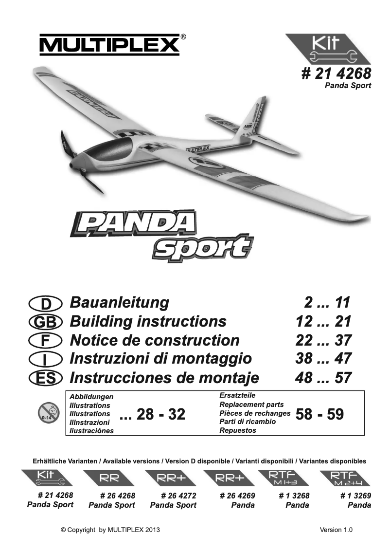 Página 1 del manual Manual de usuario Multiplex RR Panda Sport