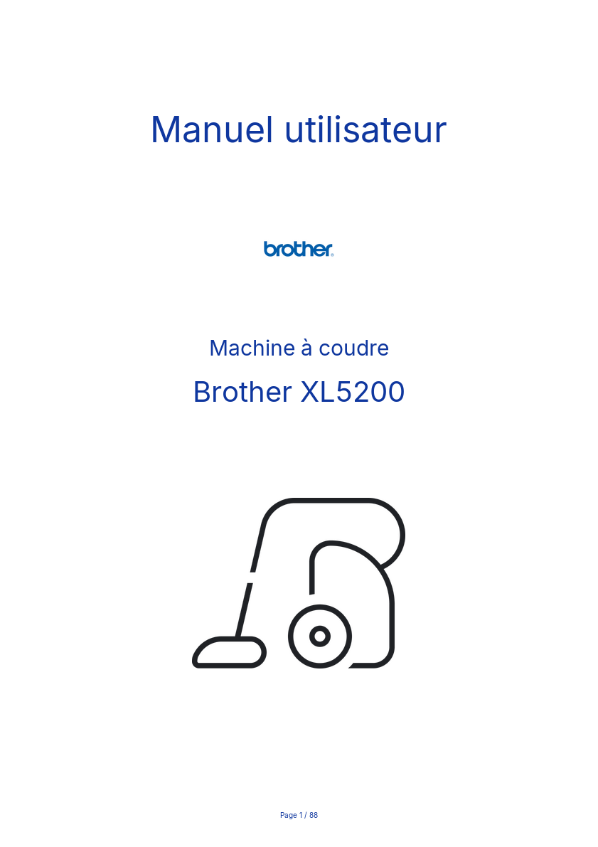 Page n°1 - Manuel utilisateur Brother XL5200