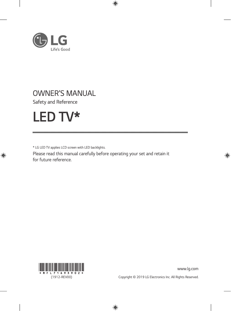 Page 1 de la notice Manuel utilisateur LG 43UT640S0TA