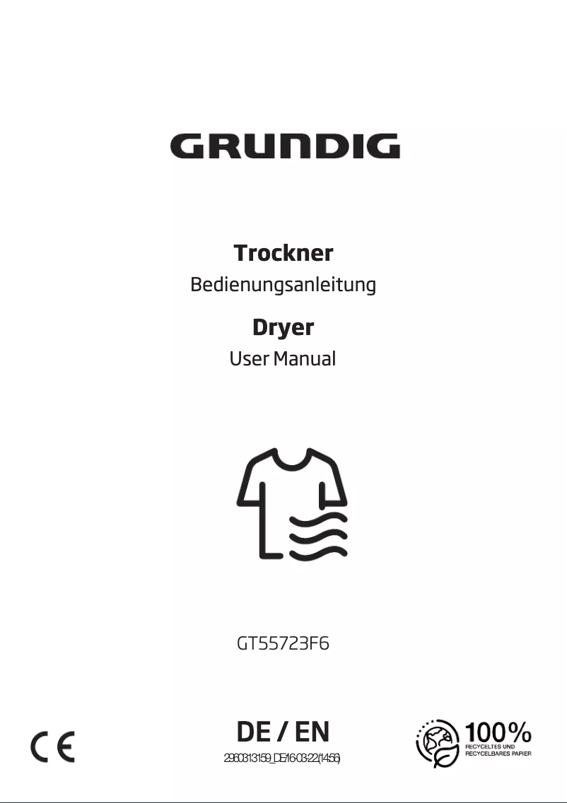 Page 1 de la notice Manuel utilisateur Grundig GT55723F6