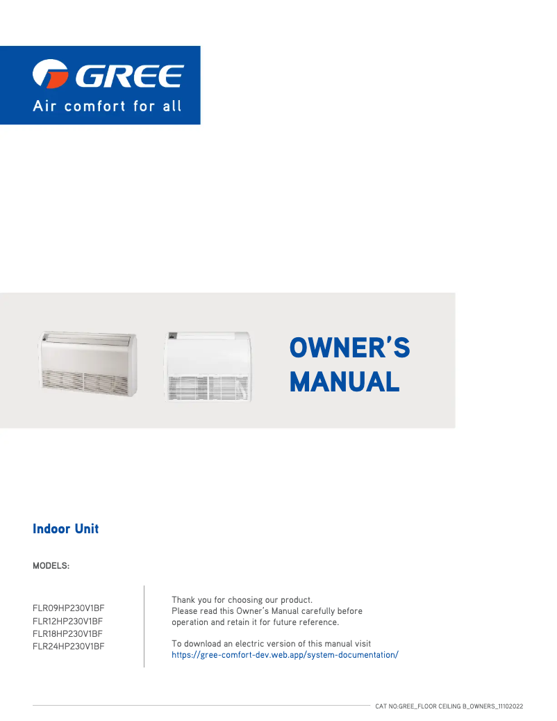 Image de la première page du manuel de l'appareil FLR18HP230V1BF