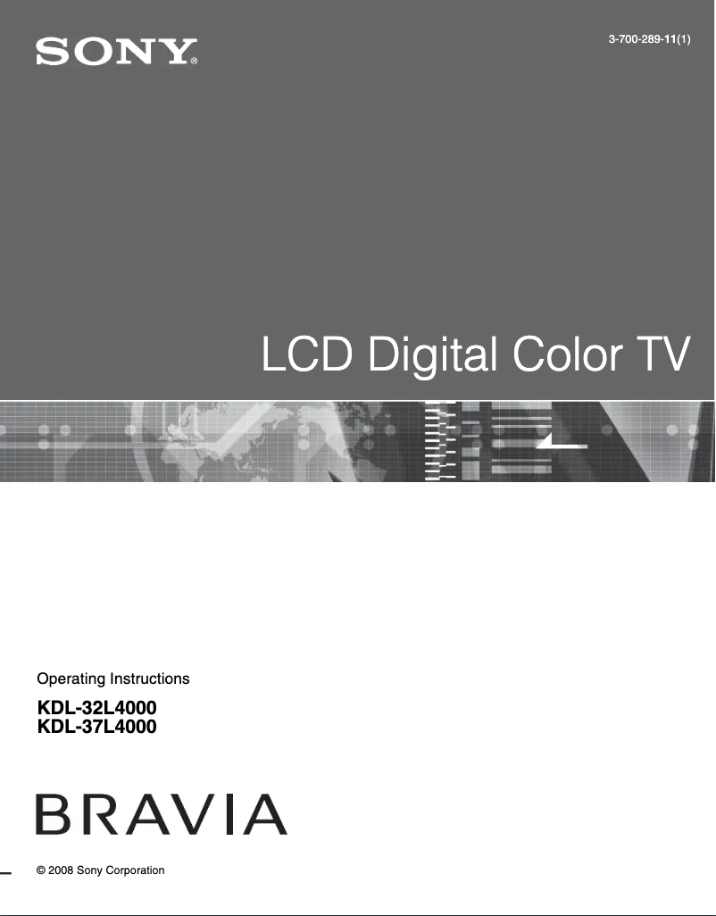 Image de la première page du manuel de l'appareil Bravia KDL-32L4000
