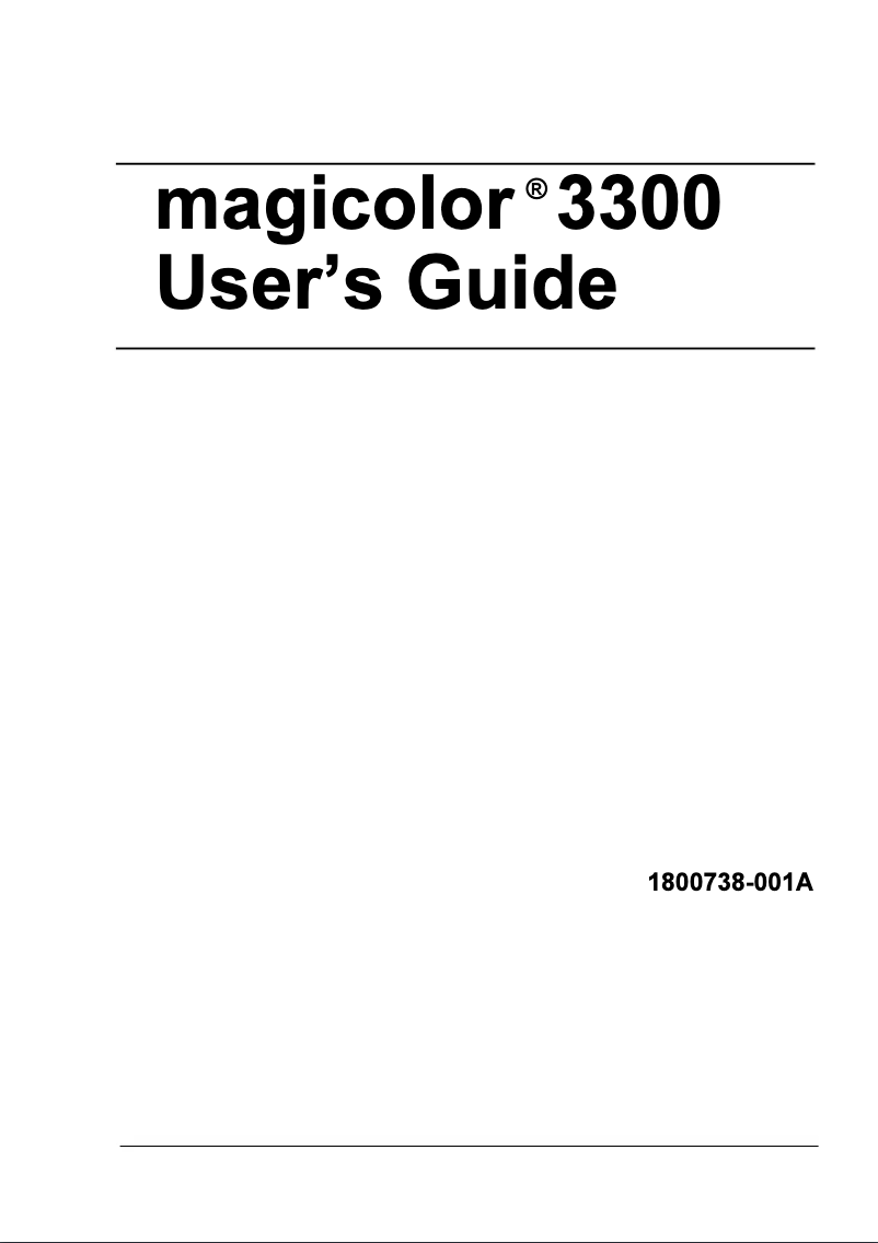 Page n°1 - Manuel utilisateur Konica Minolta magicolor 3300